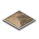 Los Angeles Diamond Shaped City Map, Custom Diamond Shaped Wall Art, City Map Canvas