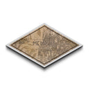 Memphis Diamond Shaped City Map, Custom Diamond Shaped Wall Art, City Map Canvas