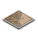Milwaukee Diamond Shaped City Map, Custom Diamond Shaped Wall Art, City Map Canvas