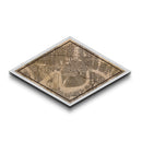 New Orleans Diamond Shaped City Map, Custom Diamond Shaped Wall Art, City Map Canvas