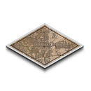 Omaha Diamond Shaped City Map, Custom Diamond Shaped Wall Art, City Map Canvas