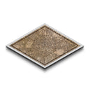 Paris - France Diamond Shaped City Map, Custom Diamond Shaped Wall Art, City Map Canvas