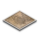 Singapore - Singapore Diamond Shaped City Map, Custom Diamond Shaped Wall Art, City Map Canvas