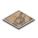 Dubai - UAE Diamond Shaped City Map, Custom Diamond Shaped Wall Art, City Map Canvas