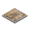 Islamabad - Pakistan Diamond Shaped City Map, Custom Diamond Shaped Wall Art, City Map Canvas