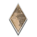 Los Angeles Diamond Shaped Travel Poster, Custom Diamond Shaped Wall Art, City Map Canvas
