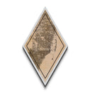 Miami Diamond Shaped Travel Poster, Custom Diamond Shaped Wall Art, City Map Canvas