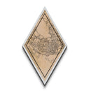 Singapore - Singapore Diamond Shaped Travel Poster, Custom Diamond Shaped Wall Art, City Map Canvas