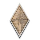 Tulsa Diamond Shaped Travel Poster, Custom Diamond Shaped Wall Art, City Map Canvas