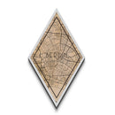Berlin - Germany Diamond Shaped Travel Poster, Custom Diamond Shaped Wall Art, City Map Canvas