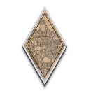 Bucharest - Romania Diamond Shaped Travel Poster, Custom Diamond Shaped Wall Art, City Map Canvas