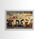 Cows and Sheep on the Farm | Framed Wall Art | Kitchen Decor | Minimalist Living Room Art | Country Art | Farmhouse Above Sofa Wall Art