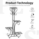 4-Tier Metal Plant Stand Indoor Outdoor