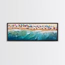 Bird's Eye View Of The Beach, Framed Canvas Print, Beach Seascape Oil Painting Print, Pebble Beach, Myrtle Beach Art, Charleston Art