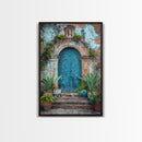 Change324 Mexican Wall Art, Framed Canvas Print, Old Town Mexico Architecture Wall Art, Framed Art