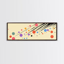 Polka Dots On Cream Background, Framed Canvas Print, Panoramic Wall Art, Modern Home Decor, Boho Style Above Bed Wall Art