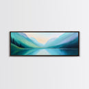 Emerald Green Landscape Painting Print, Framed Canvas Print, Original Artwork, Oil Painting Print, Landscape Wall Art, Panoramic Landscape