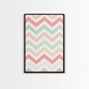 Chevron Zig Zag Pastel Wall Art, Geometric Wood Framed Wall Art, Decorative Wall Accent, Mosaic Wall Decor, Boho Art