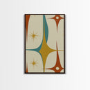1950s Style Retro Starburst, Pastel Colors, Canvas Print, MCM Wall Art Home Decor