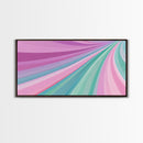Pink Blush and Turquoise Abstract MCM Style Wall Art Framed Canvas Print, Trendy Preppy Wall Decor, Mid-Century Modern Abstract Decor