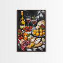 Retro Kitchen Wall Art Framed Canvas Print, Kitchen Painting, Dining Room Decor, Wedding Gift Idea, Rustic Farmhouse Home Decor