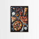 Italian Restaurant Wall Art, Retaurant Decor, Pizza Painting Canvas Print, Kitchen Wall Art, Kitchen Painting, Dining Room Decor