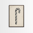 Black and White Candy Cane Sketch, Canvas Print, Christmas Decor, Christmas Painting, Christmas Wall Art
