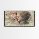 Portrait of a Victorian Woman, Framed Canvas Print, Victorian Style Oil Painting Print, Boho Home Decor, Living Room Wall Art