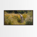 Victorian Oil Painting Print of a Woman In The Garden, Framed Canvas Print, Ready To Hang Art, Woman in Garden Painting Home Decor