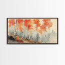 Birch Tree Painting, Aspen Trees Landscape Wall Art, Watercolor Print Colorado Forest Wall Art, Autumn landscape Centerpiece Wall Art