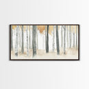 Aspen Trees Oil Painting Print Canvas, Autumn Aspens Print, Muted White Winter Wall Art, Country Farmhouse Wall Decor, Abstract Landscape Art