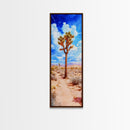 Watercolor Painting Print of Joshua Tree California Framed Canvas Print - Tall Skinny Art - Landscape Painting of Joshua Tree California