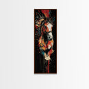 Abstract Horse Painting Framed Canvas Print Colorful Chicano Art Bold Moody Southwest Long Narrow Wall Art Bedroom or Living Room