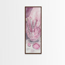 Makeup Brushes Canvas Print - Pink Abstract Art of Beauty Tools, Feminine Wall Art, Gift Idea for Her, Minimalist Room Decor