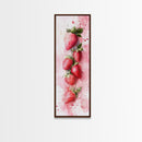 Vibrant Strawberry Art Framed Canvas Print Rustic Farmhouse Decor Fruit of the Spirit Wall Art Skinny Wall Art Kitchen Art Decor