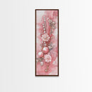 Elegant Pink Pearl Hair Accessories Framed Canvas Print with Whimsical Art Touch for Feminine and Minimalist Decor