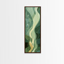 Sage Green Framed Canvas Print, Abstract Botanical Artwork, Whimsical Wabi Sabi Wall Art, Gift Idea for Living Room, Minimalist Art