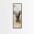 Elephant Wall Art Canvas Print African Art Safari Painting Rustic Decor Vertical Long Narrow Wall Art Animal Lover Gift