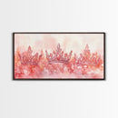 Crown Art Framed Canvas Print Light Pink Wall Art Glam Royal Decor Feminine Gift Idea Elegant Cottagecore Living Room Aesthetic Accent