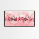 Floral Garland Canvas Print California Poppy Art Horizontal Wall Art Rustic Decor Farmhouse Style Wildflower Painting Gift Idea