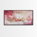 Gold Necklace Art Framed Canvas Print Pink Abstract Art Minimalist Art Light Pink Wall Art Boho Wall Art Bedroom Art Rustic Decor