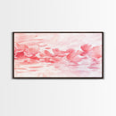 Floating Petals Canvas Print | Light Pink Wall Art | Romantic Minimalist Decor | Framed Canvas Print Gift Idea | Living Room Art
