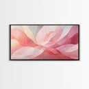 Abstract Floral Pink Canvas Print, Light Pink Wall Art Cottagecore Bedroom Decor, Minimalist Botanical Artwork Gift Living Room Design