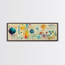 Framed Canvas Print of Science Art with Abstract Diagrams, Therapy Art, Brain Art, Panoramic Wall Art, Horizontal Living Room Art