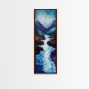 River in Mountains, moody landscape painting, smoky mountain art, rustic wall art, wabi sabi art, framed canvas print