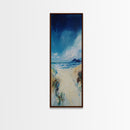 Windy Dunes, coastal landscape art, framed canvas print, nautical decor,  Ireland painting, beach house wall art