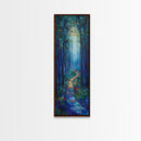 Misty Forest, pine tree art, framed canvas print, forest at dusk painting, wabi sabi art, landscape painting, moody art