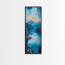 Lake Tahoe Art, Mountain Painting, Landscape Painting, Framed Canvas Print, Rustic Wall Art, Blue and Green Wall Art
