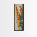 Crayfish Painting, Nautical Decor, Coastal Kitchen Art, Framed Canvas Print, Rustic Art, Seafood Wall Art, Original Painting