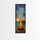 Fire, Seascape Art, Canvas Print, nautical wall art, ocean painting, beach house decor, moody art, above bed wall art, coastal decor, gift idea
